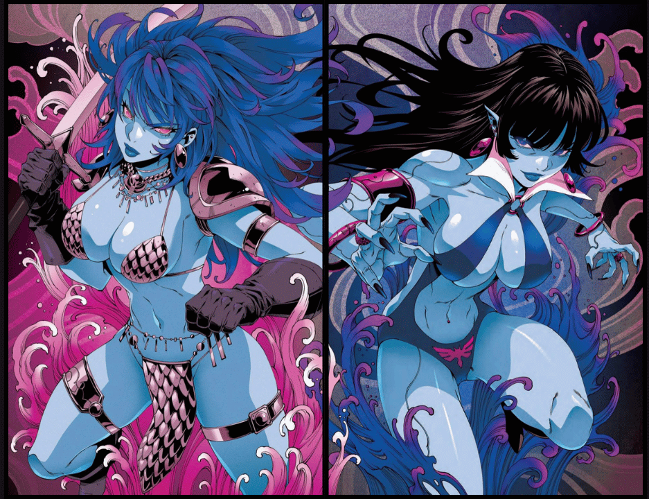 VAMPIRELLA #3 & RED SONJA #2 - GODTAIL - CONNECTING - UV - 2 COVER SET