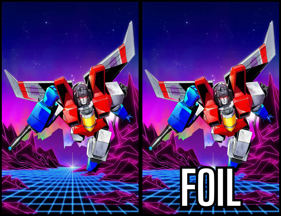 TRANSFORMERS #18 RAYMOND GAY - STARSCREAM - 80s RETRO VARIANT - VIRGIN & FOIL - SET OF 2