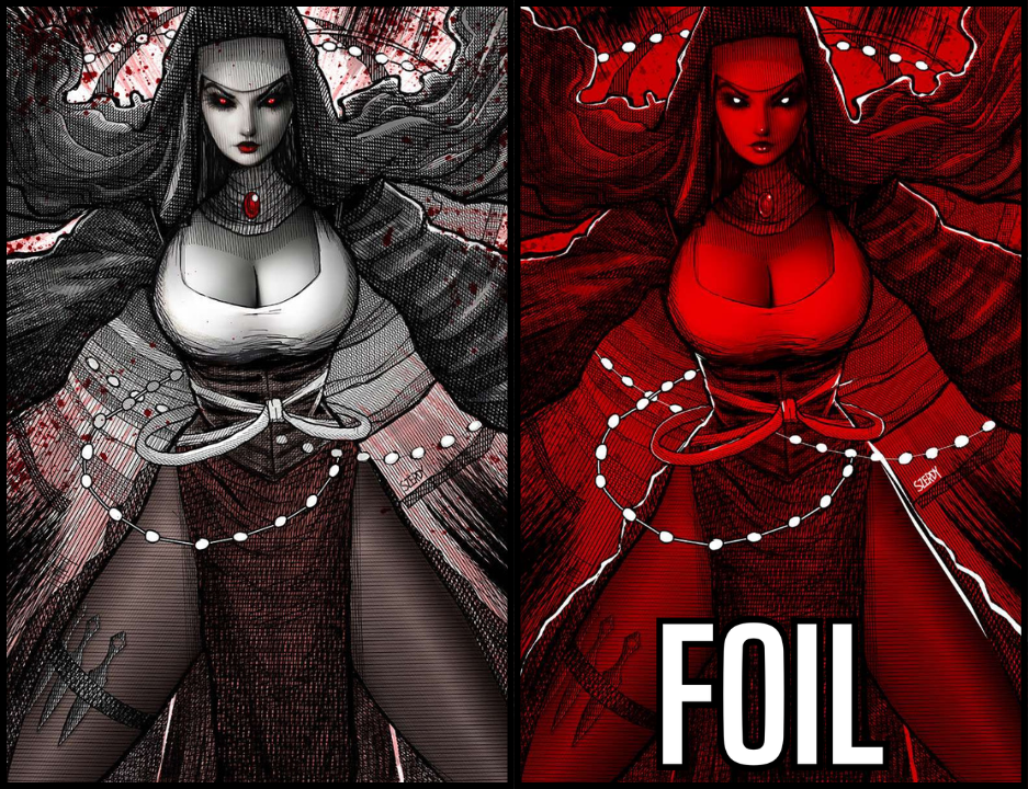 MARIAN HERETIC #1 SZERDY - B&W VIRGIN & FOIL - SET OF 2