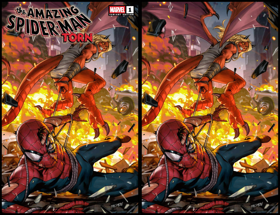 AMAZING SPIDER-MAN: TORN #1 DERRICK CHEW - TRADE & VIRGIN - SET OF 2