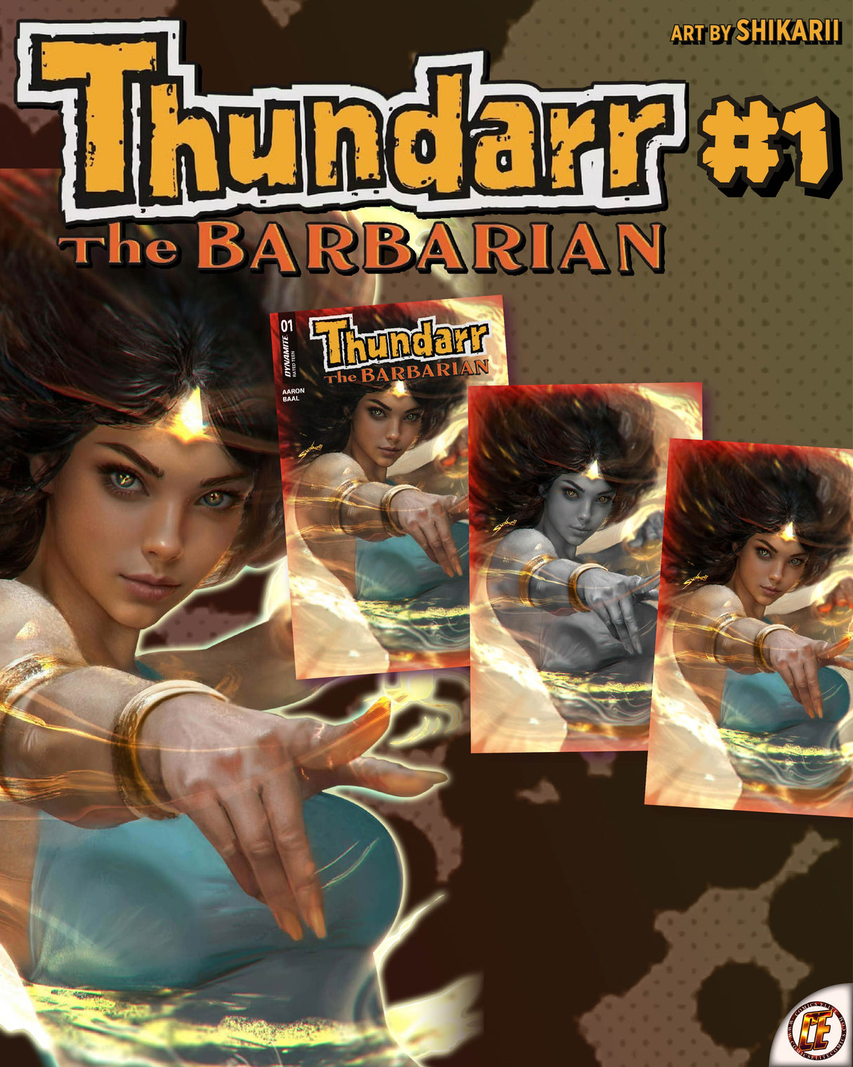 THUNDARR THE BARBARIAN #1 SHIKARII - TRADE DRESS, VIRGIN & COLOR SPLASH - SET OF 3