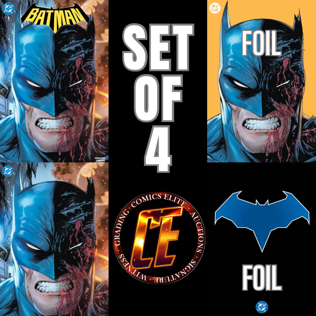 BATMAN #1 KIRKHAM - TRADE DRESS, MINIMAL TD, MINIMAL TD FOIL & FOIL LOGO - SET OF 4