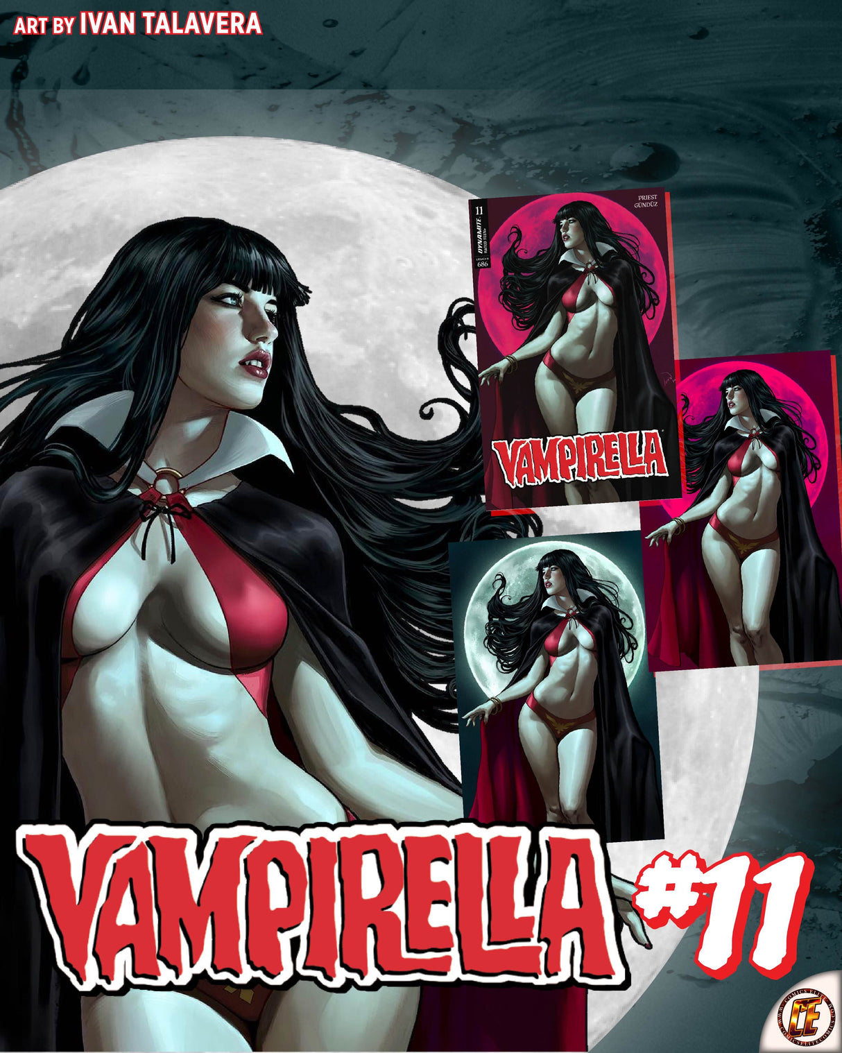 VAMPIRELLA #11 TALAVERA - TRADE DRESS, VIRGIN & COLOR SPLASH - SET OF 3