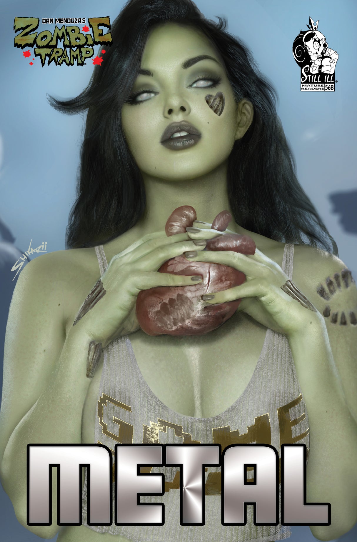 DAN MENDOZA'S ZOMBIE TRAMP #56 SHIKARII - "GAME OVER" C2E2 EXCLUSIVE - UP CLOSE NICE METAL - LTD 20