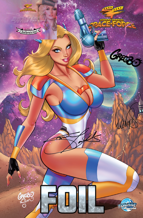 STORMY DANIELS: SPACE FORCE #1 - GREGBO MAIN - NICE FOIL - LTD 100