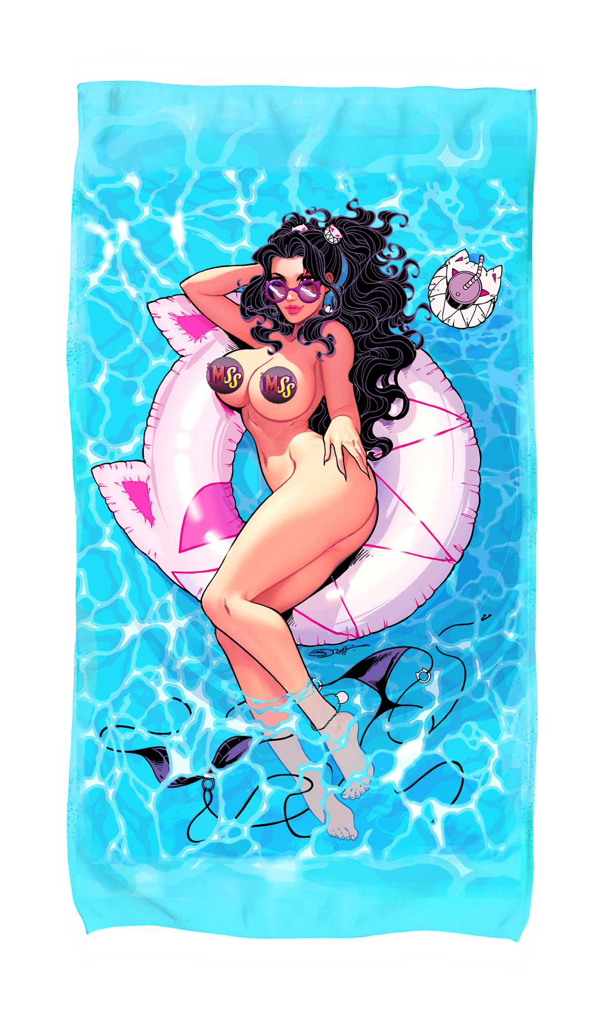 Merc Monster Summer Special '23~Naughty Katfight Beach Towel