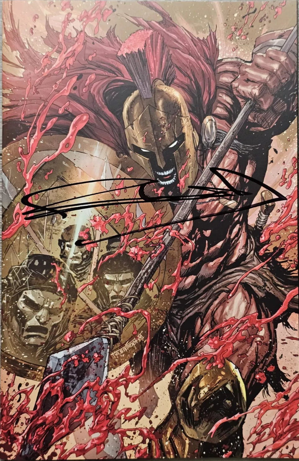 FRANK MILLER - 25TH ANNIVERSARY - 300 #1 TYLER KIRKHAM VIRGIN EXCLUSIVE - SIGNED BY FRANK MILLER