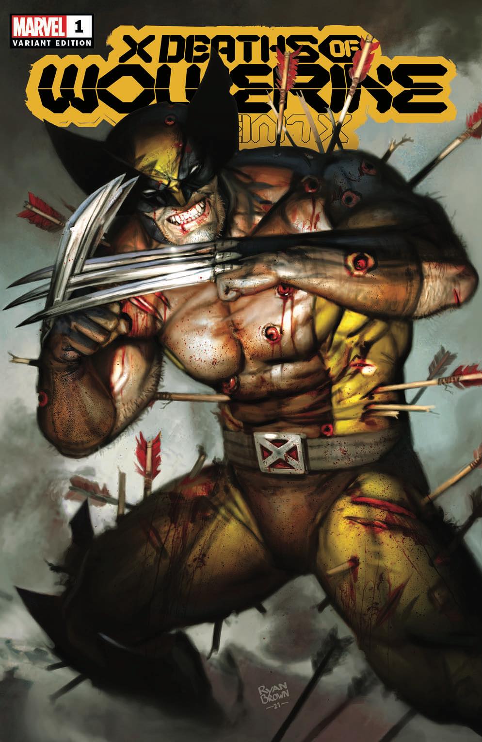 X DEATHS OF WOLVERINE 1 - RYAN BROWN TRADE - LTD 3000