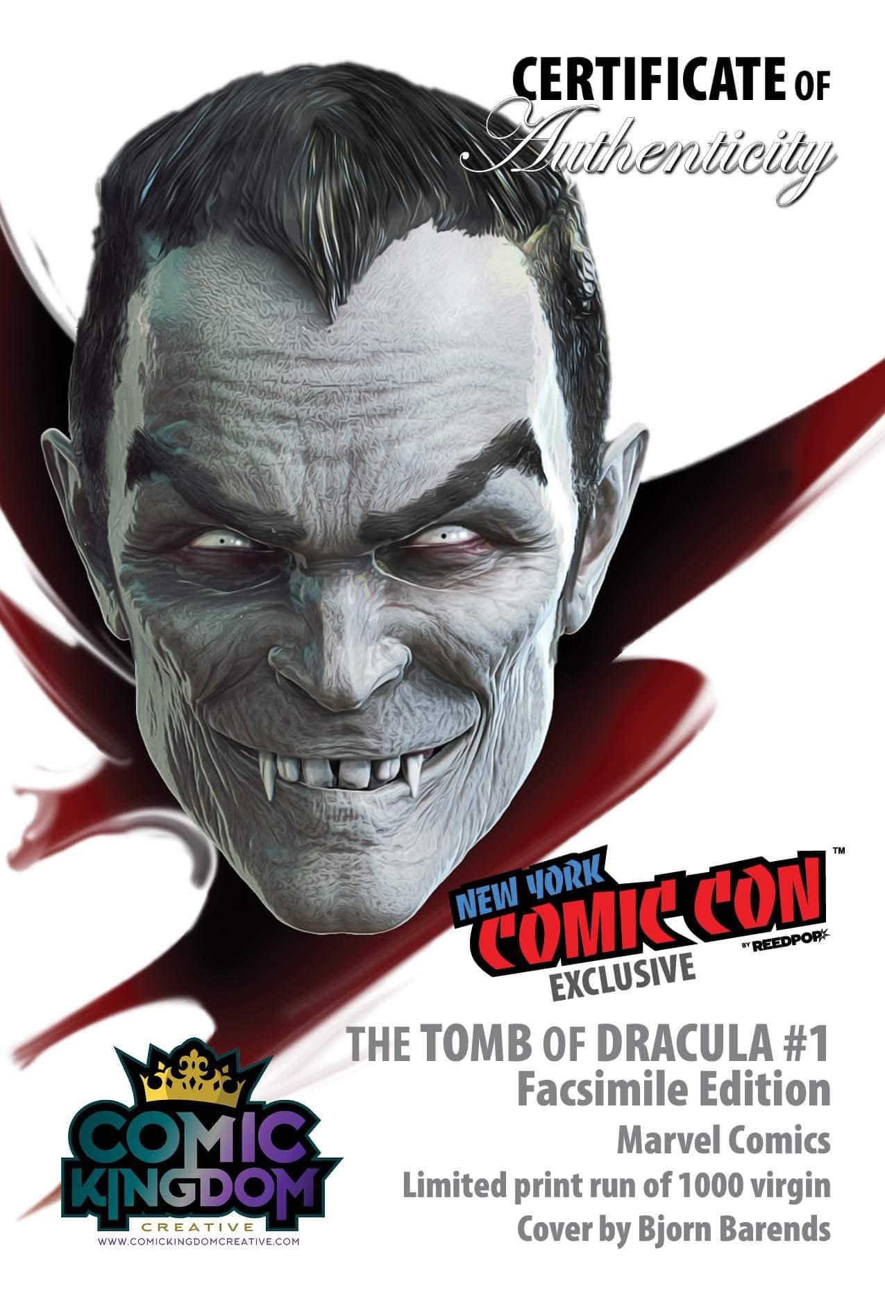 TOMB OF DRACULA #1 FACSIMILE - NYCC EXCL - BARENDS VIRGIN - LTD TO 1000 - KEY ISSUE